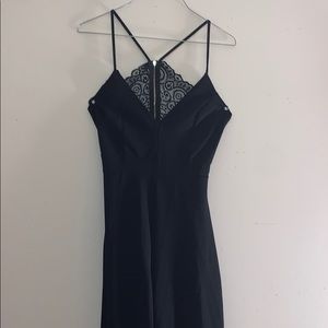 Black jumpsuit with lace zip up back